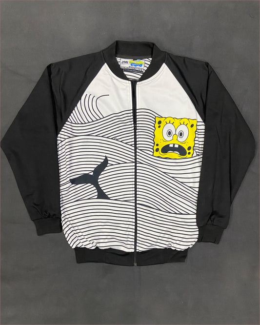 Spongebob Shark Attack Raglan Bomber Jacket