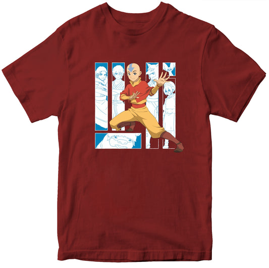 Avatar Aang & Nations 100% Cotton T-shirt