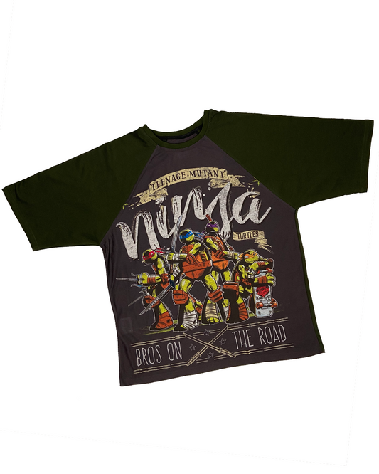 Ninja Turtles Bros on Road Oversized Raglan T-shirtT