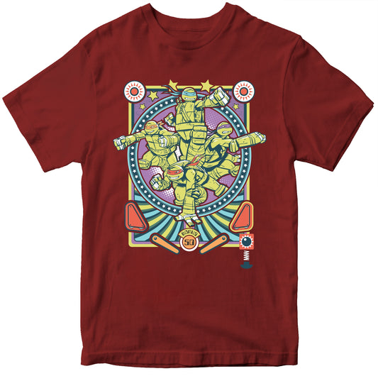Ninja Turtles Pinball Art 100% Cotton T-shirt
