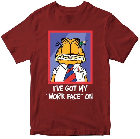 Garfield Work Face 100% Cotton T-shirt