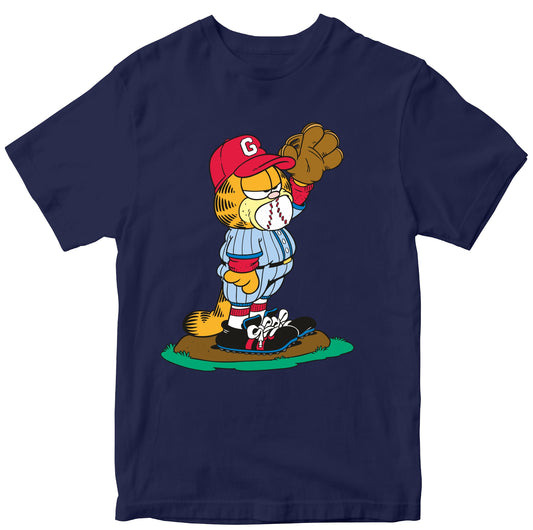 Clumsy Garfield Baseball 100% Cotton T-shirt