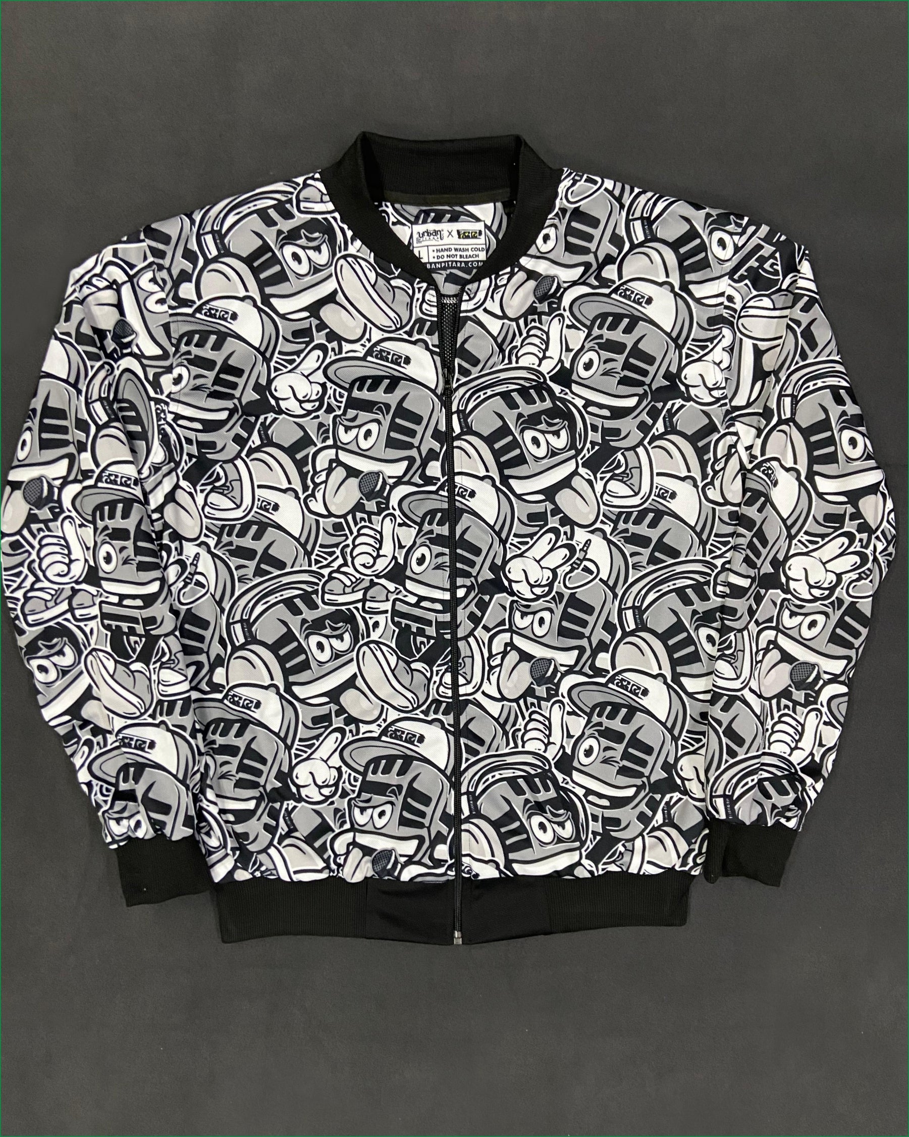 Hustle Mic Rapper Mono Bomber Jacket