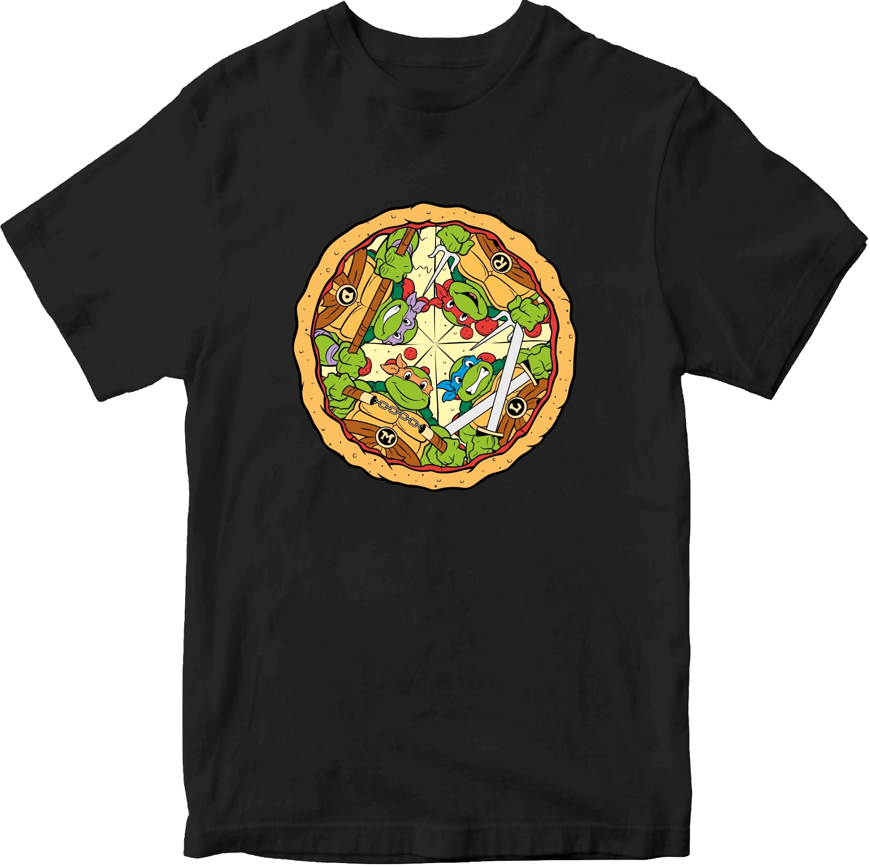Ninja Turtles Pizza Mania 100% Cotton T-shirt
