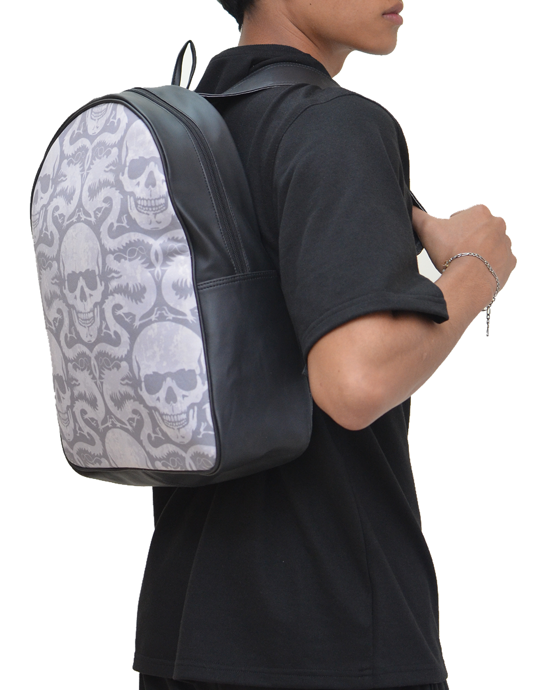 Faux leather backpack with laptop sleeve shop
