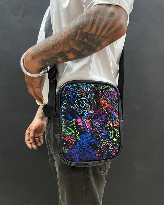 Acid Trip Faux Leather Side Sling Bag