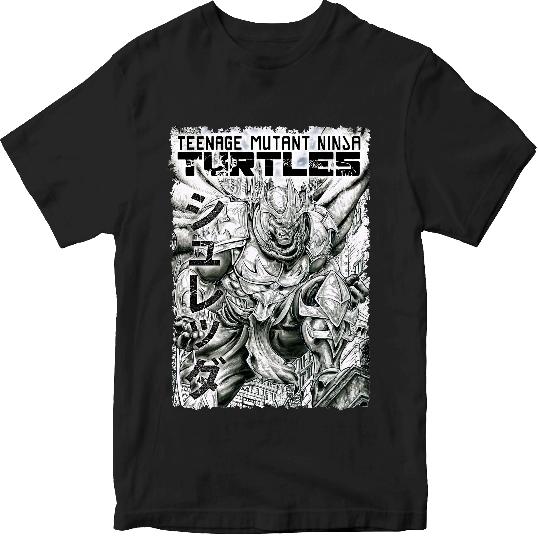 Ninja Turtles Shredder Monochrome 100% Cotton T-shirt