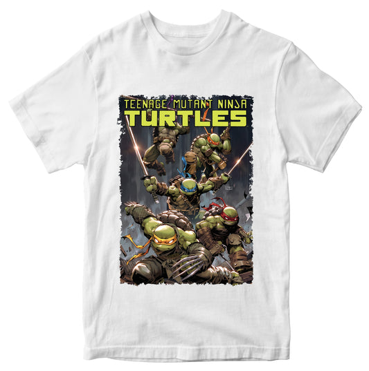 Ninja Turtles Battle Poster 100% Cotton T-shirt