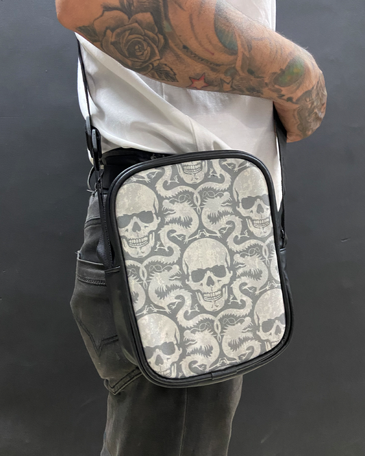 Venom Skull Faux Leather Side Sling Bag