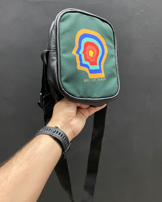 World Seems High Faux Leather Side Sling Bag