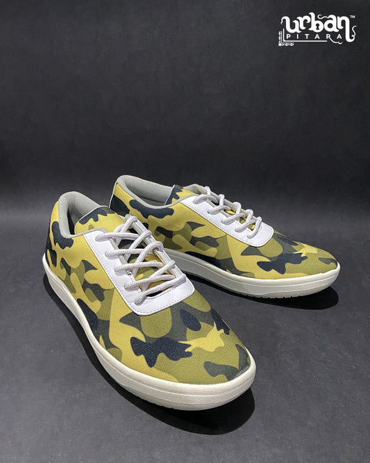 Camoflague White Canvas Sneakers