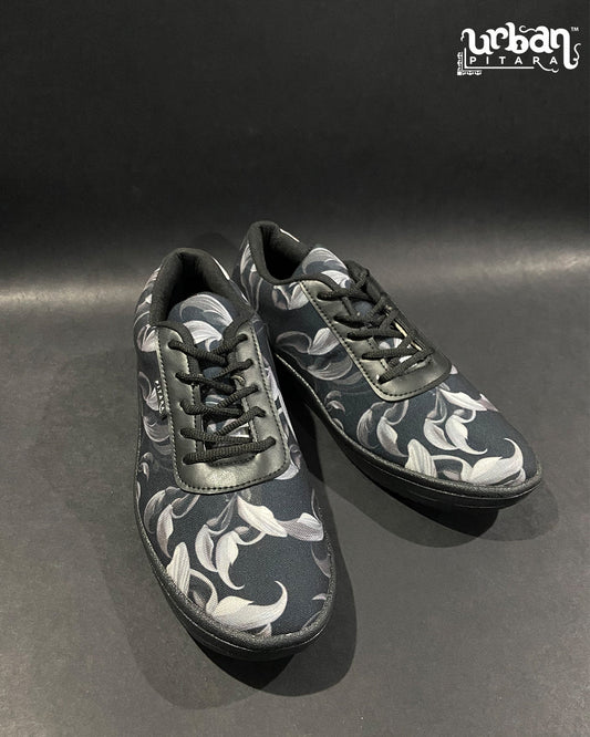 Monochrome Petals Canvas Sneakers