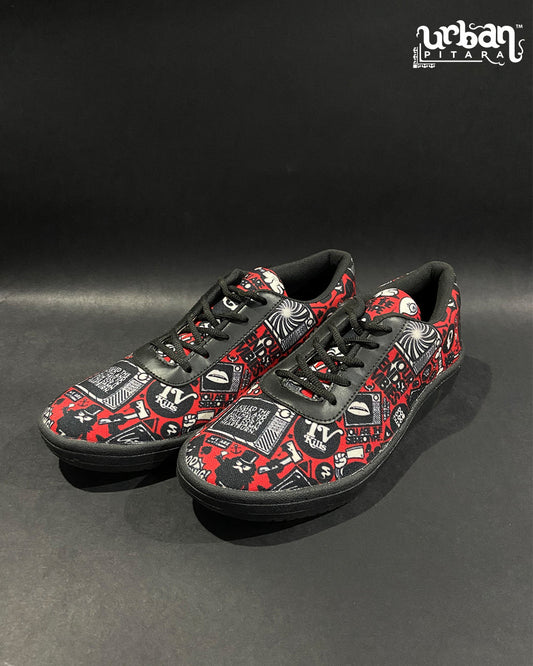 Red Anime Canvas Sneakers