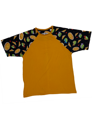 Ninja Turtles & Pizza Oversized Raglan T-shirt