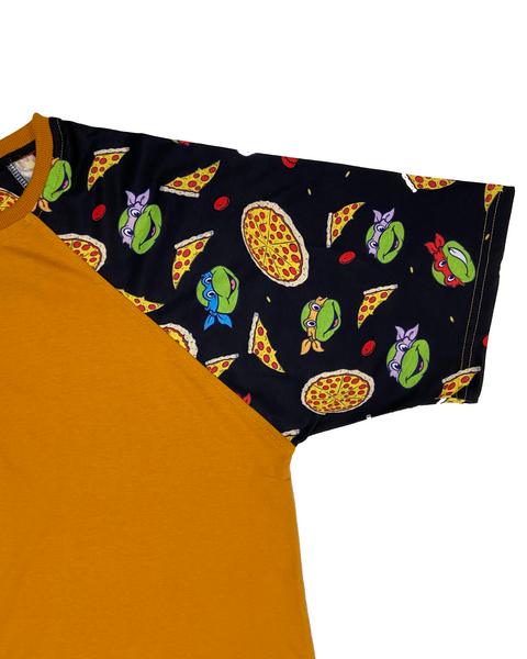 Ninja Turtles & Pizza Oversized Raglan T-shirt