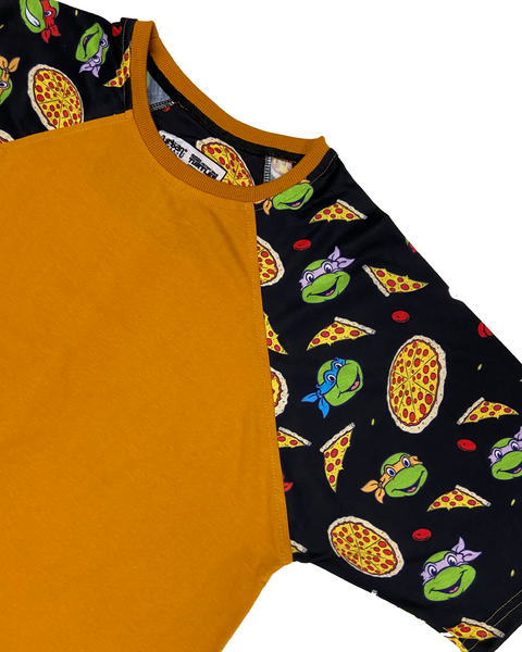 Ninja Turtles & Pizza Oversized Raglan T-shirt