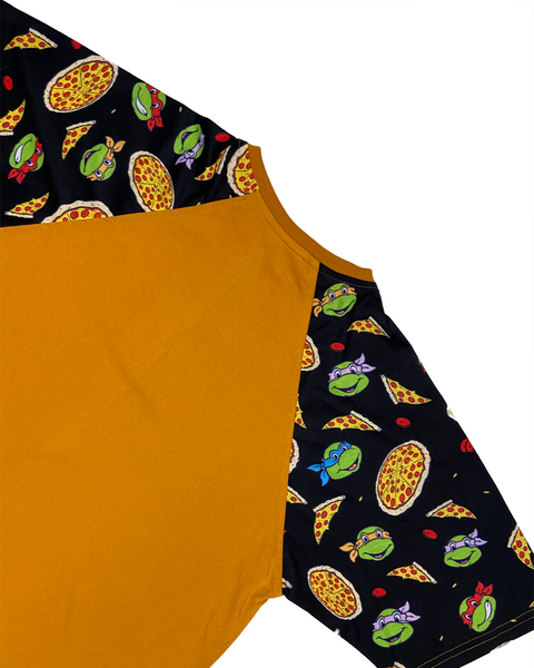 Ninja Turtles & Pizza Oversized Raglan T-shirt