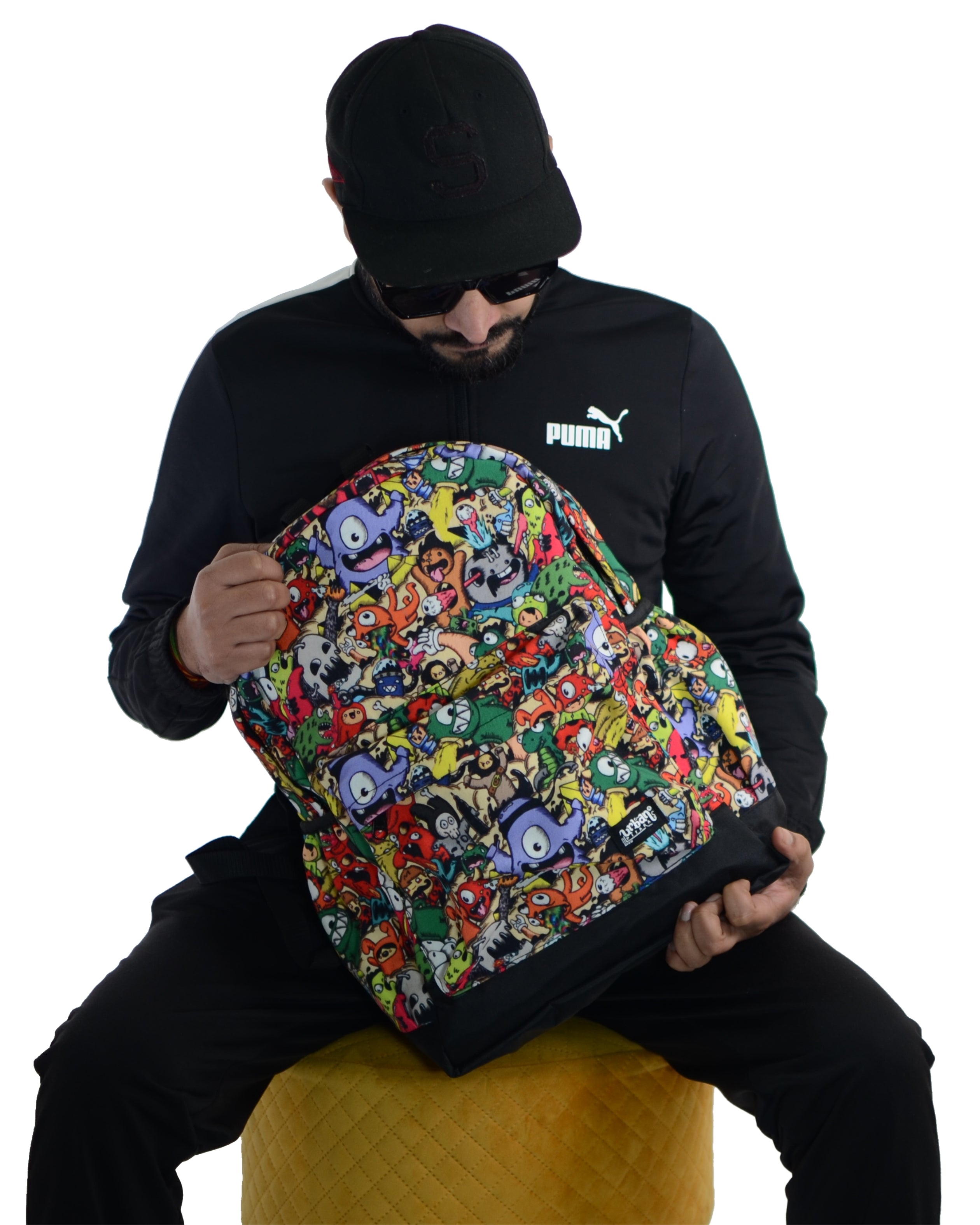 Cute Monsters Canvas Backpack
