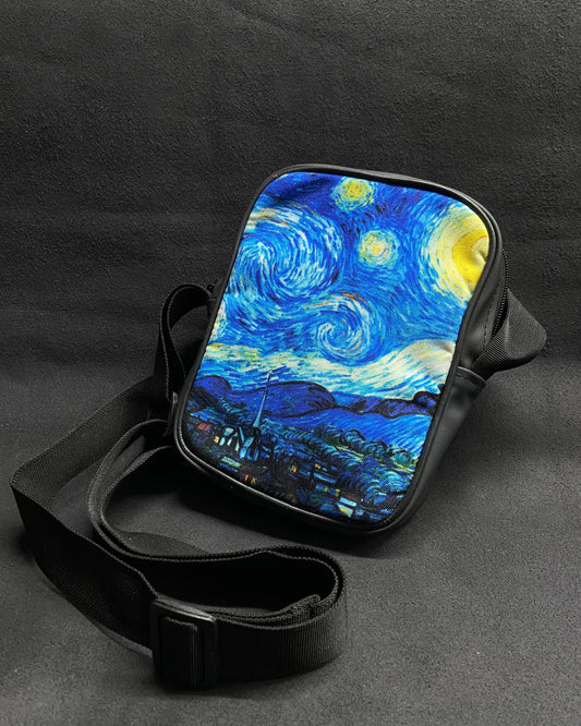 Starry Night Faux Leather Side Sling Bag