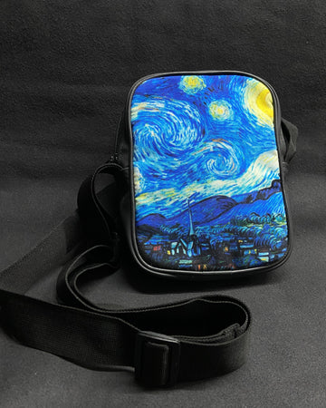 Starry Night Faux Leather Side Sling Bag