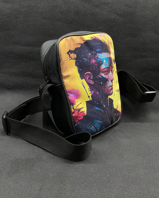 Cyberpunk Faux Leather Side Sling Bag