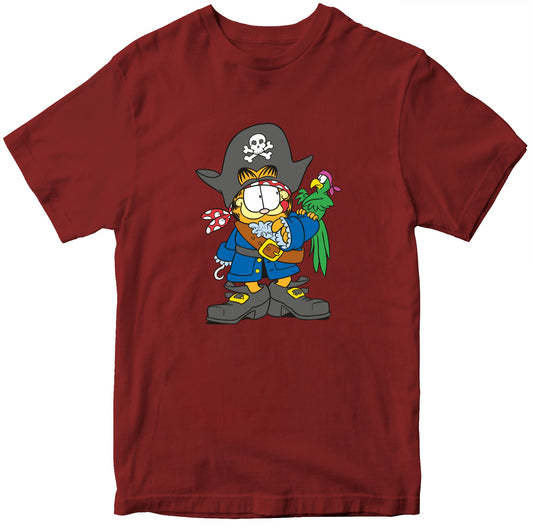 Garfield Pirate Parrot 100% Cotton T-shirt