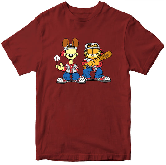 Garfield & Odie Baseball 100% Cotton T-shirt