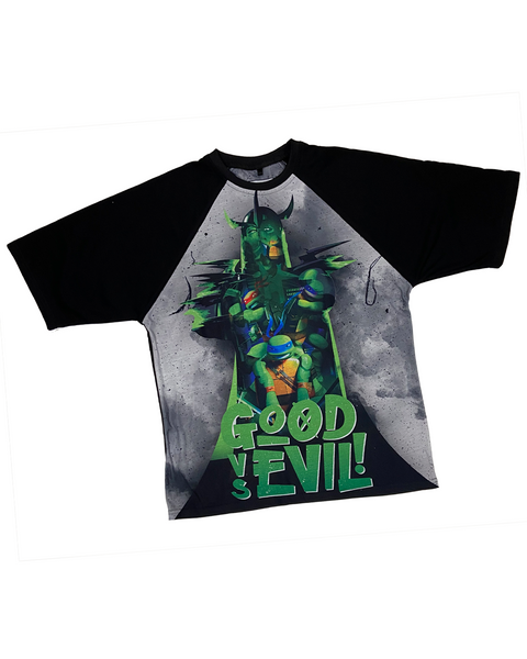 Turtles Good & Evil Black Oversized Raglan T-shirt