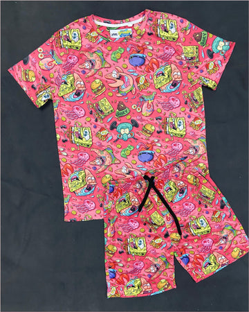 Spongebob Krusty Pants T-shirt Shorts Combo