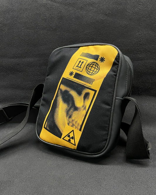Radioactive Skull Faux Leather Side Sling Bag