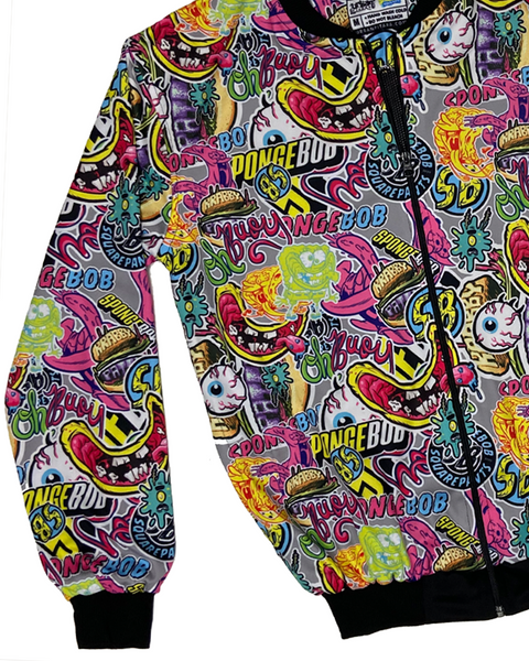 Spongebob Krustry Pattern Bomber Jacket