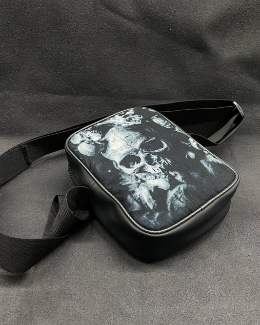 Ruined SkullsFaux Leather Side Sling Bag