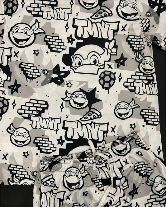 Ninja Turtles Emoji Monochrome T-shirt Shorts Combo