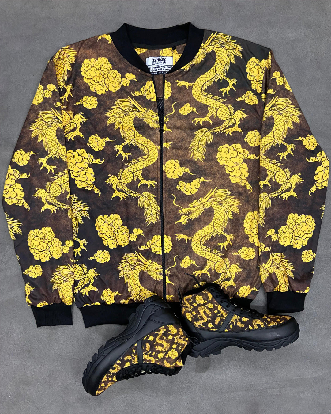 Dragon Master Bomber Jacket and High Top Shoes Combo