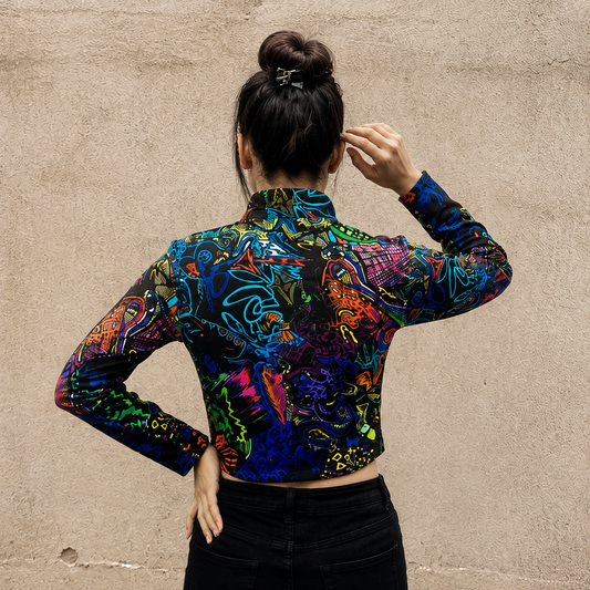 Acid Trip Athleisure Crop Jacket