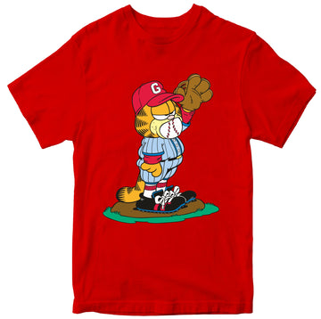 Clumsy Garfield Baseball 100% Cotton T-shirt