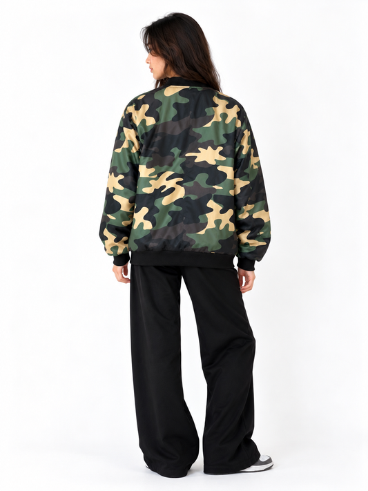 Camo Green Bomber Jacket women
