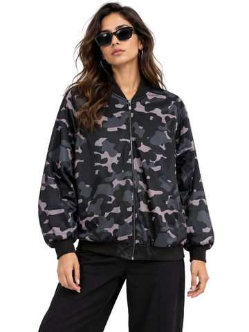 Camo Black Bomber Jacket women