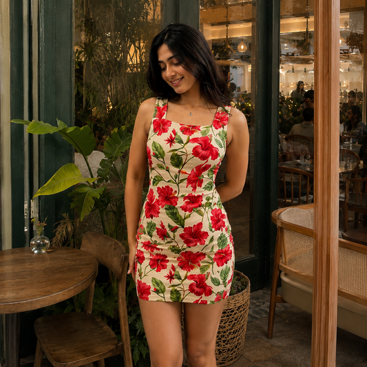 Crimson Cross Back Dress