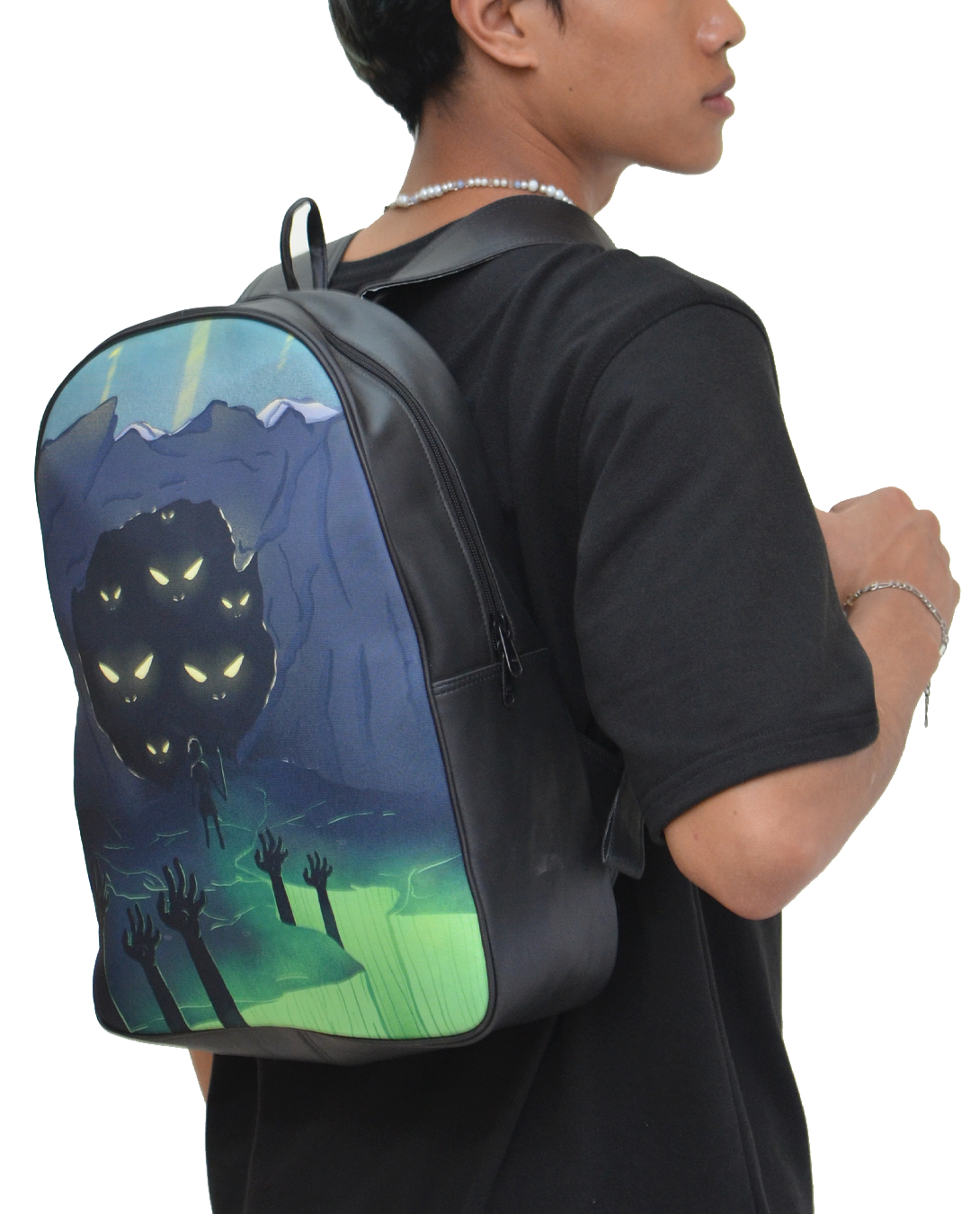 Inside Dead Caves Faux Leather D Backpack