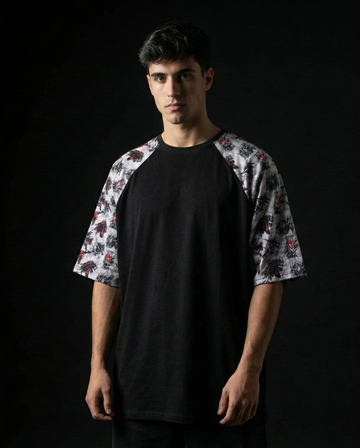 Ninja Turtles Shredder Pattern Oversized Raglan T-shirt