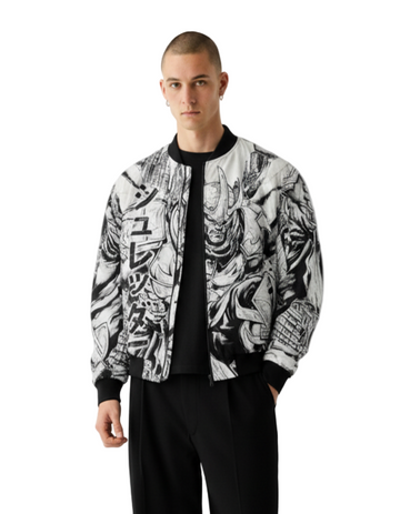 Ninja Turtles Shredder Monochrome Bomber Jacket