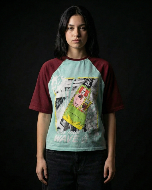 Spongebob Ride Your Wave Oversized Raglan T-shirt