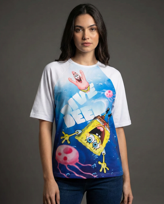 Spongebob Dive Deep Oversized Raglan T-shirt