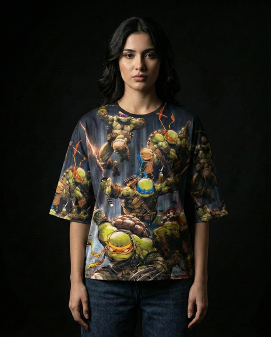 Ninja Turtles Battle Stance Oversized T-shirt 50% Off