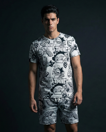 Ninja Turtles Emoji Monochrome T-shirt Shorts Combo