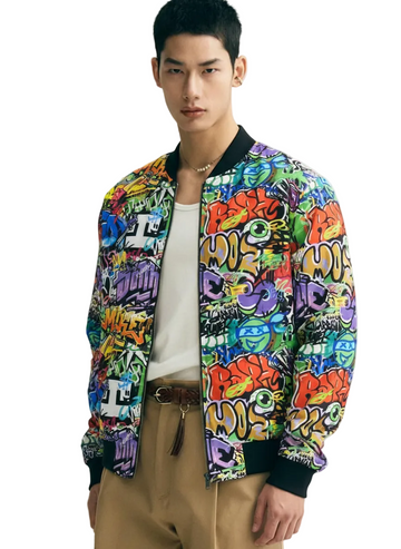Ninja Turtles Grafitti Wall Art Bomber Jacket