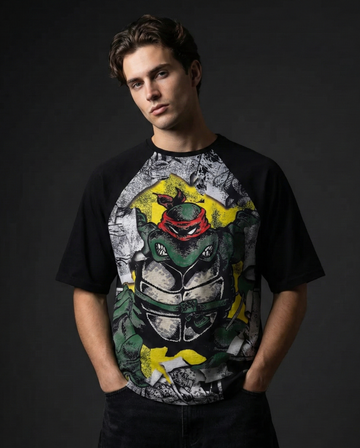 Ninja Turtles Poster Blast Oversized Raglan T-shirt