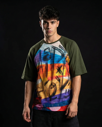 Hip Hop Oversized Raglan T-shirt 50% off