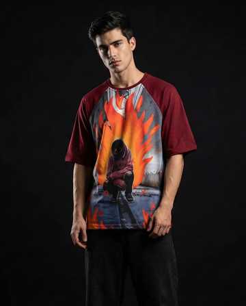 Flameboy Oversized Raglan T-shirt